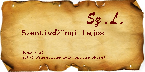 Szentiványi Lajos névjegykártya