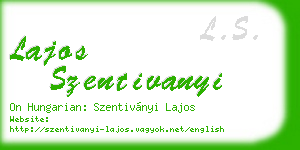 lajos szentivanyi business card